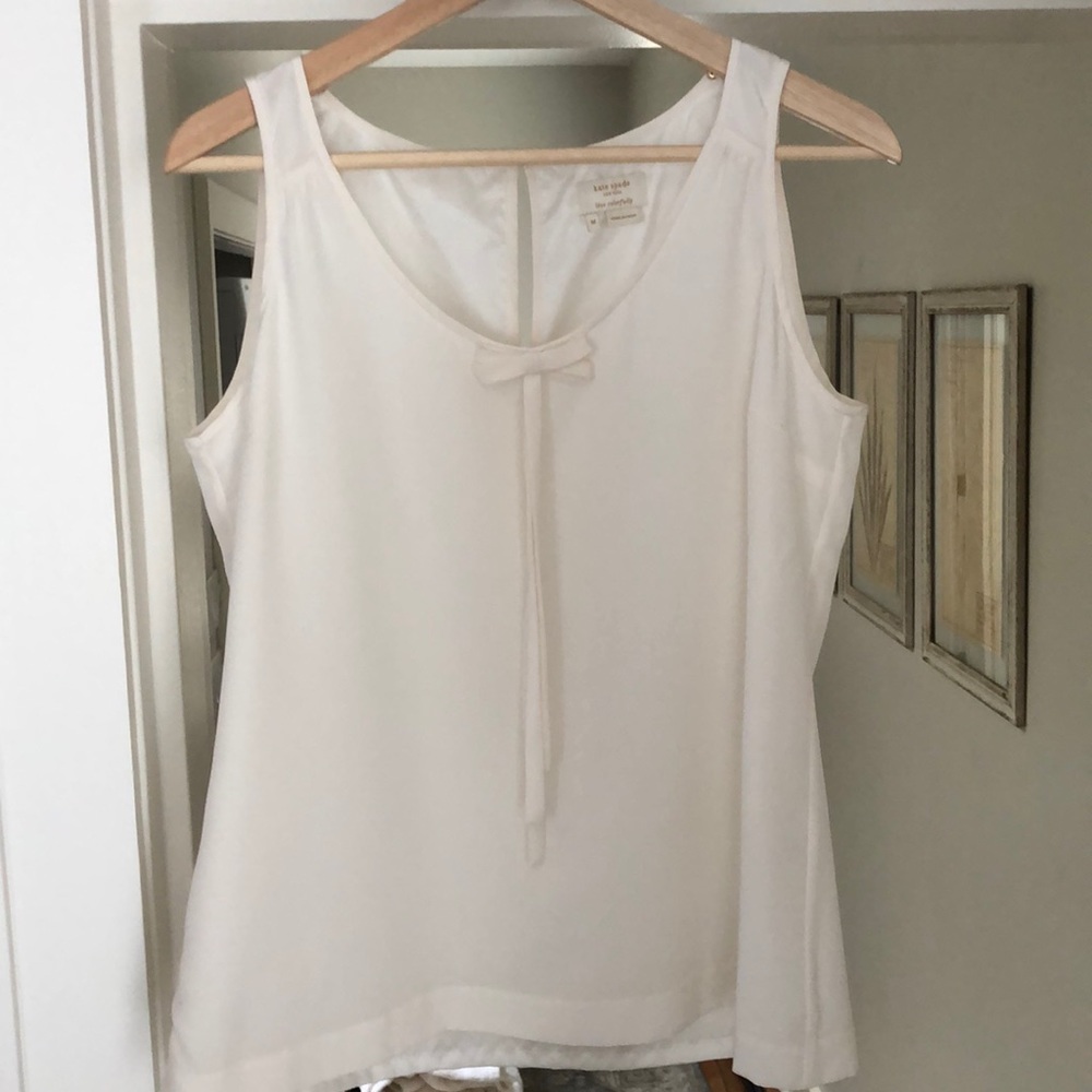 Kate Spade sleeveless silk blouse in Ivory